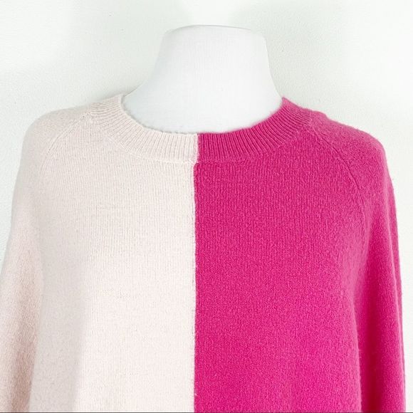 Faith & Zoe Wool Blend Colorblock Sweater Cozy Pullover Crewneck Large - Picture 2 of 7